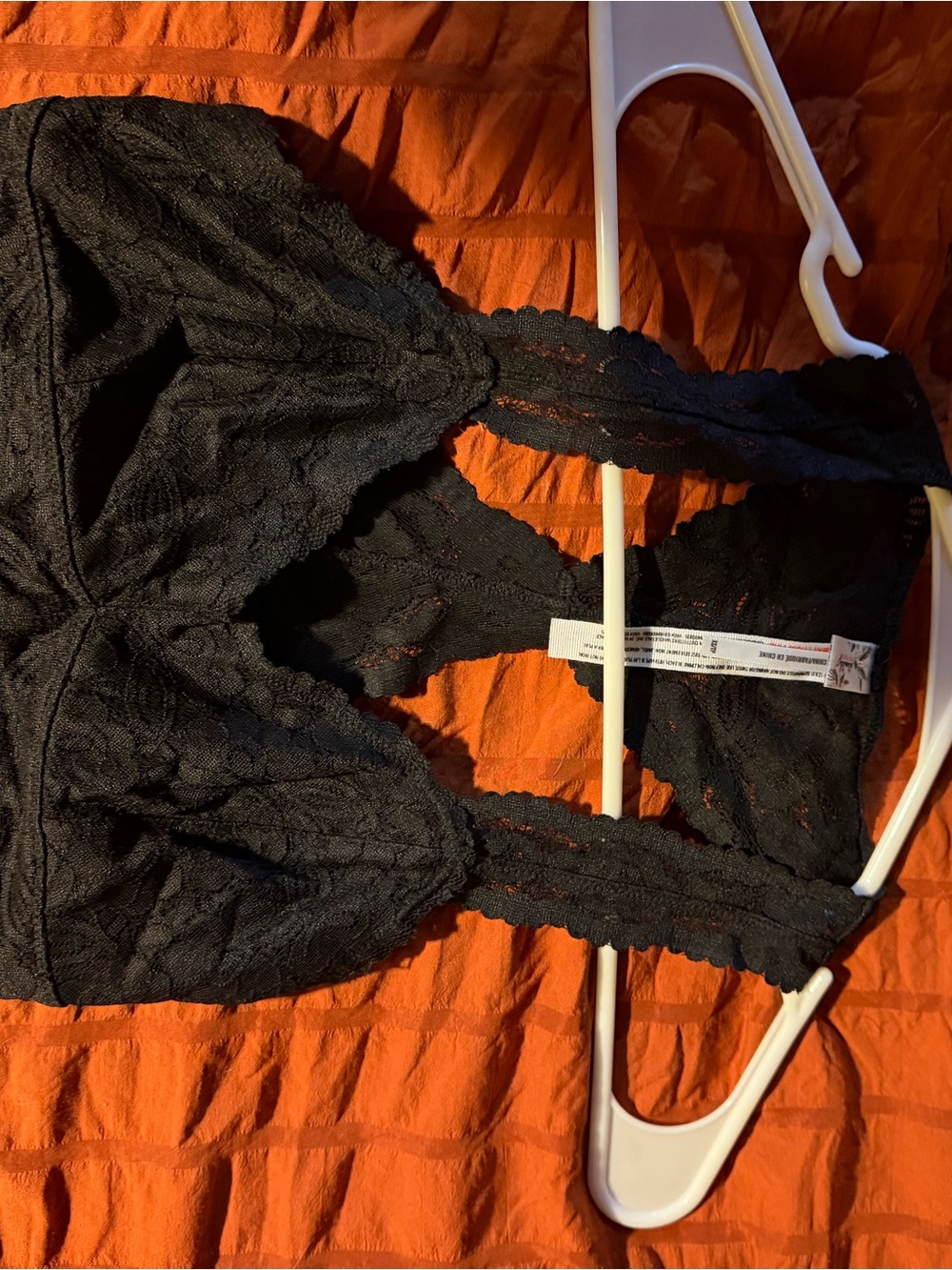 Free People Black Lace Racerback Bralette